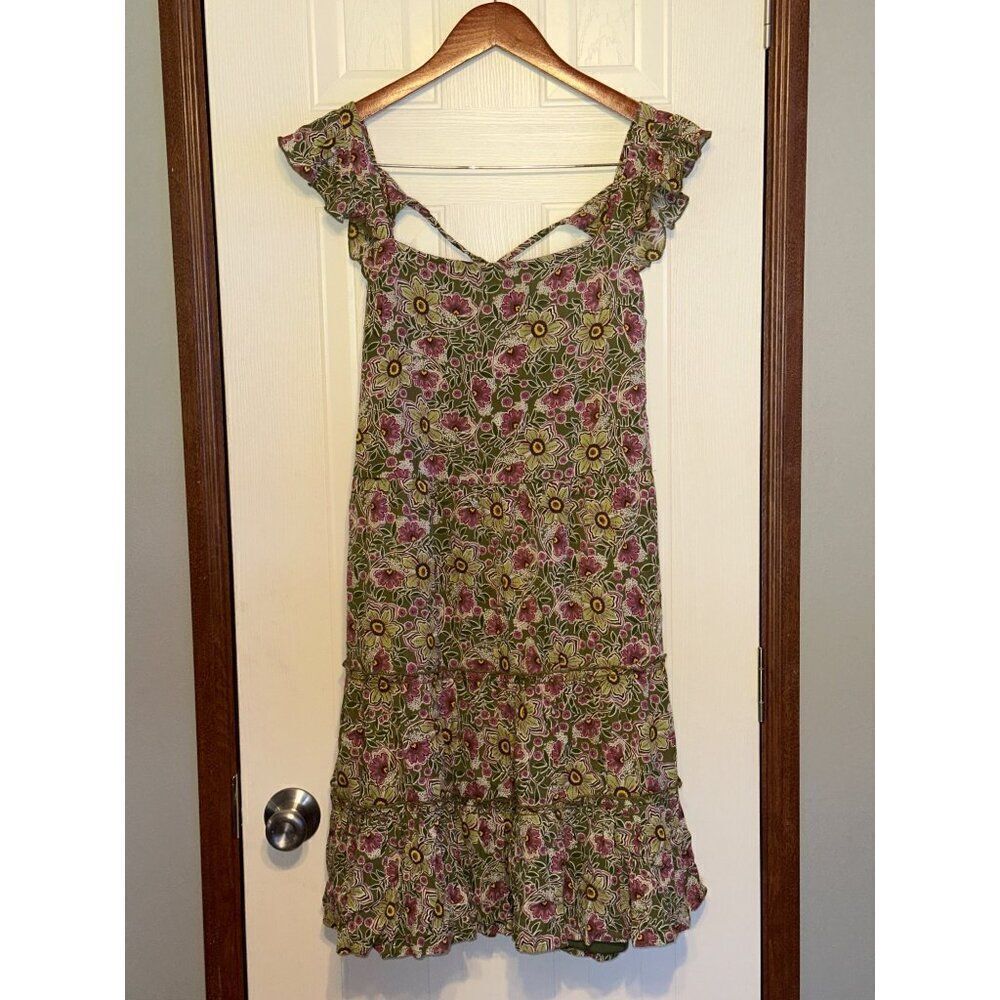 NWT Maurice’s Green Floral Open Back Mini Dress Size XL - Picture 2 of 14